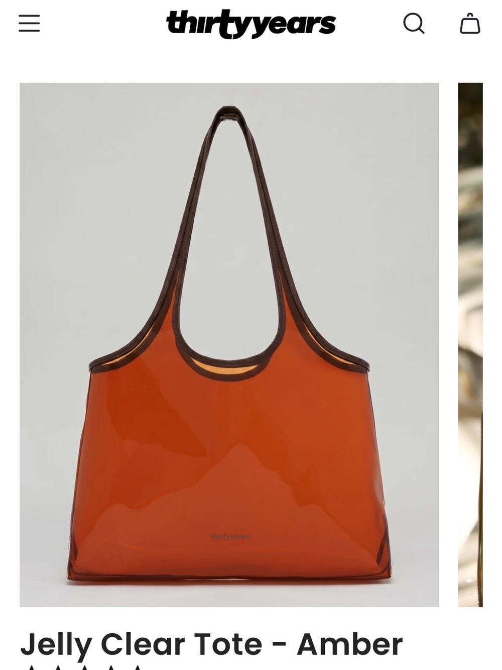 Thirty Years Amber Clear Tote Bag